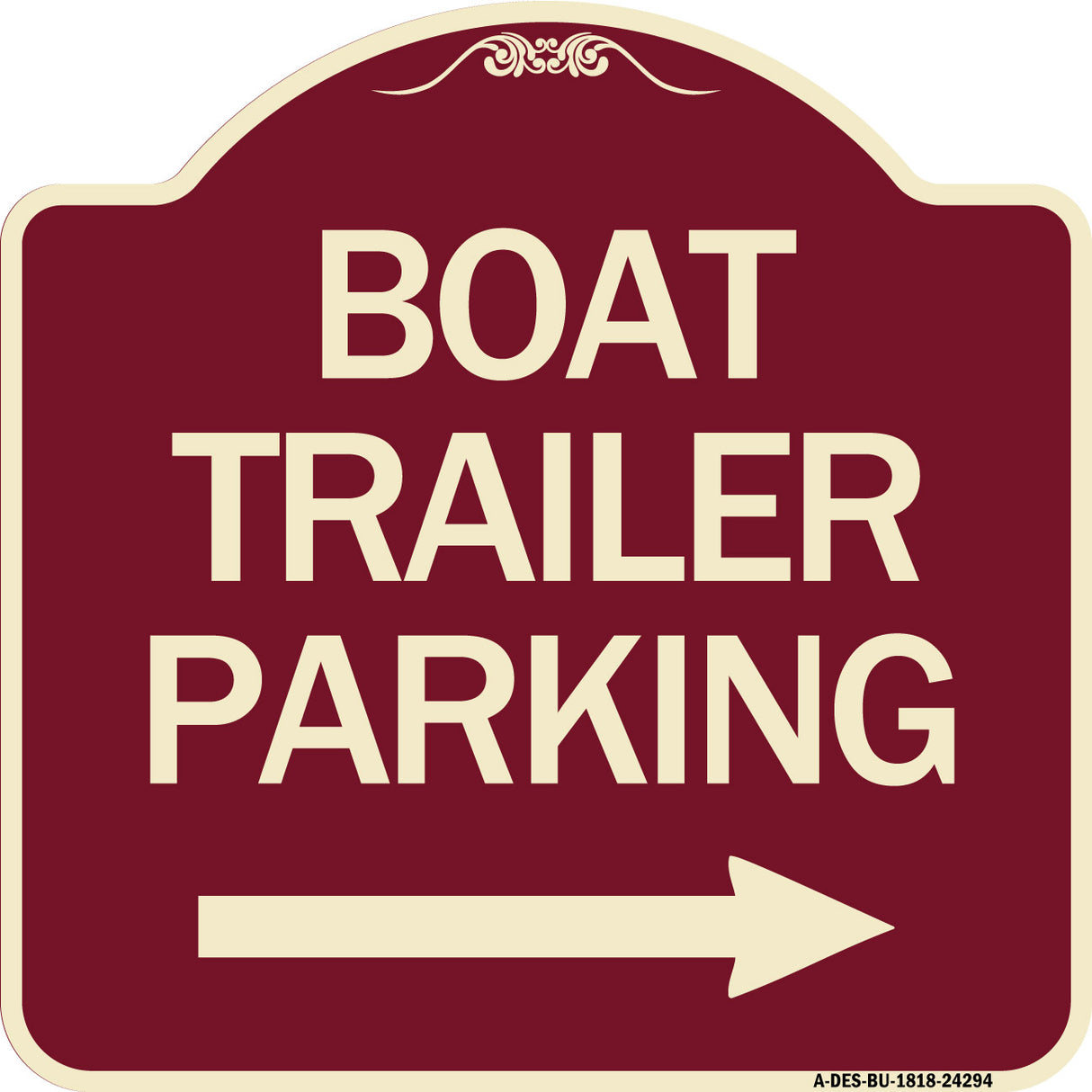 Boat Trailer Parking (With Right Arrow Symbol)