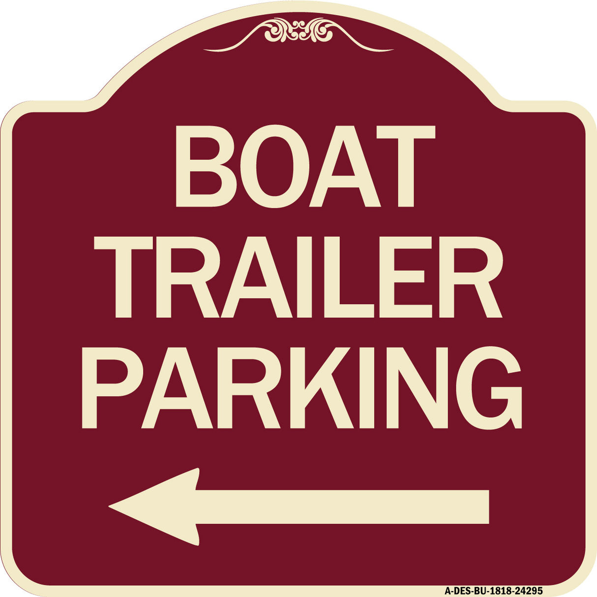 Boat Trailer Parking (With Left Arrow Symbol)