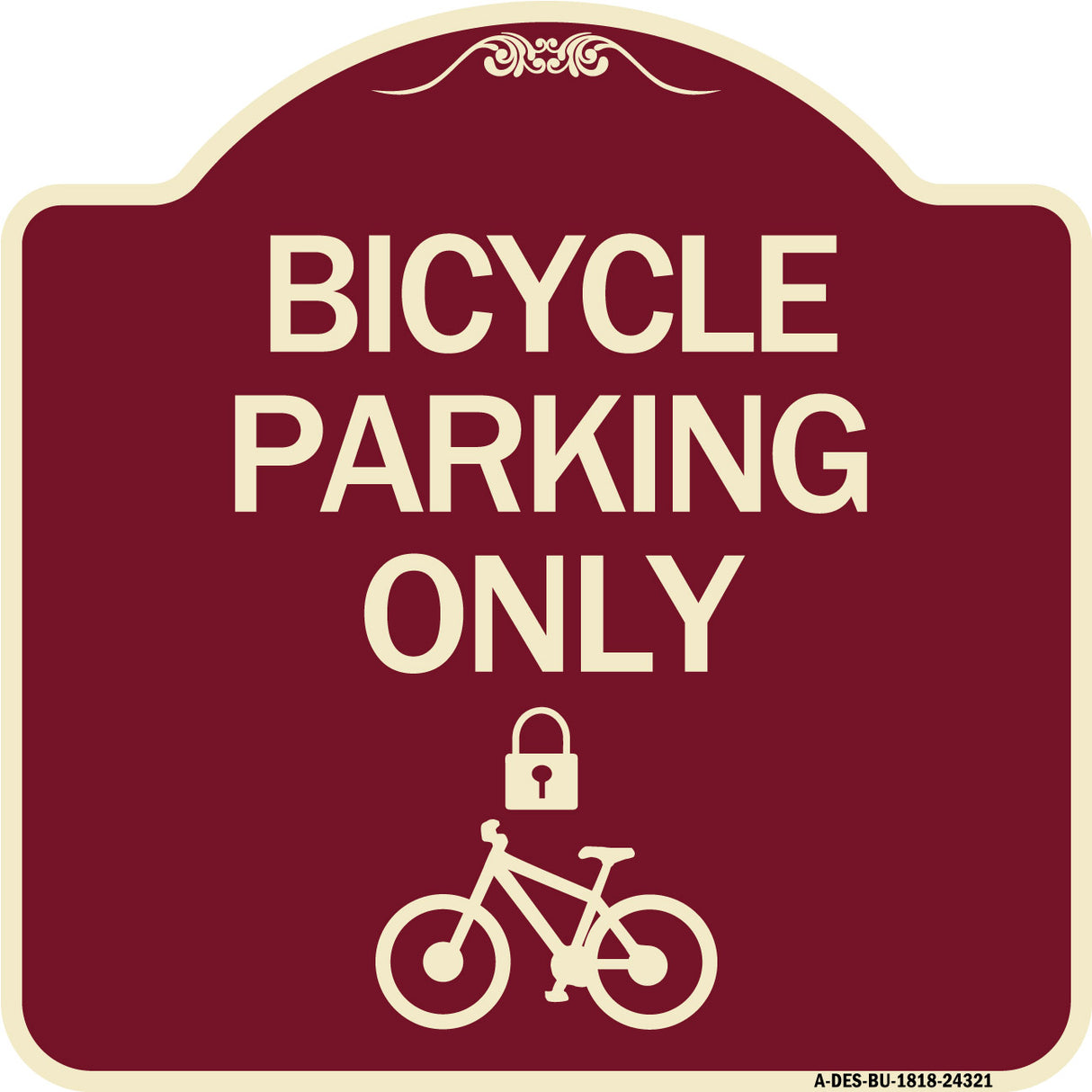 Bicycle Parking Only (With Cycle and Lock Symbol