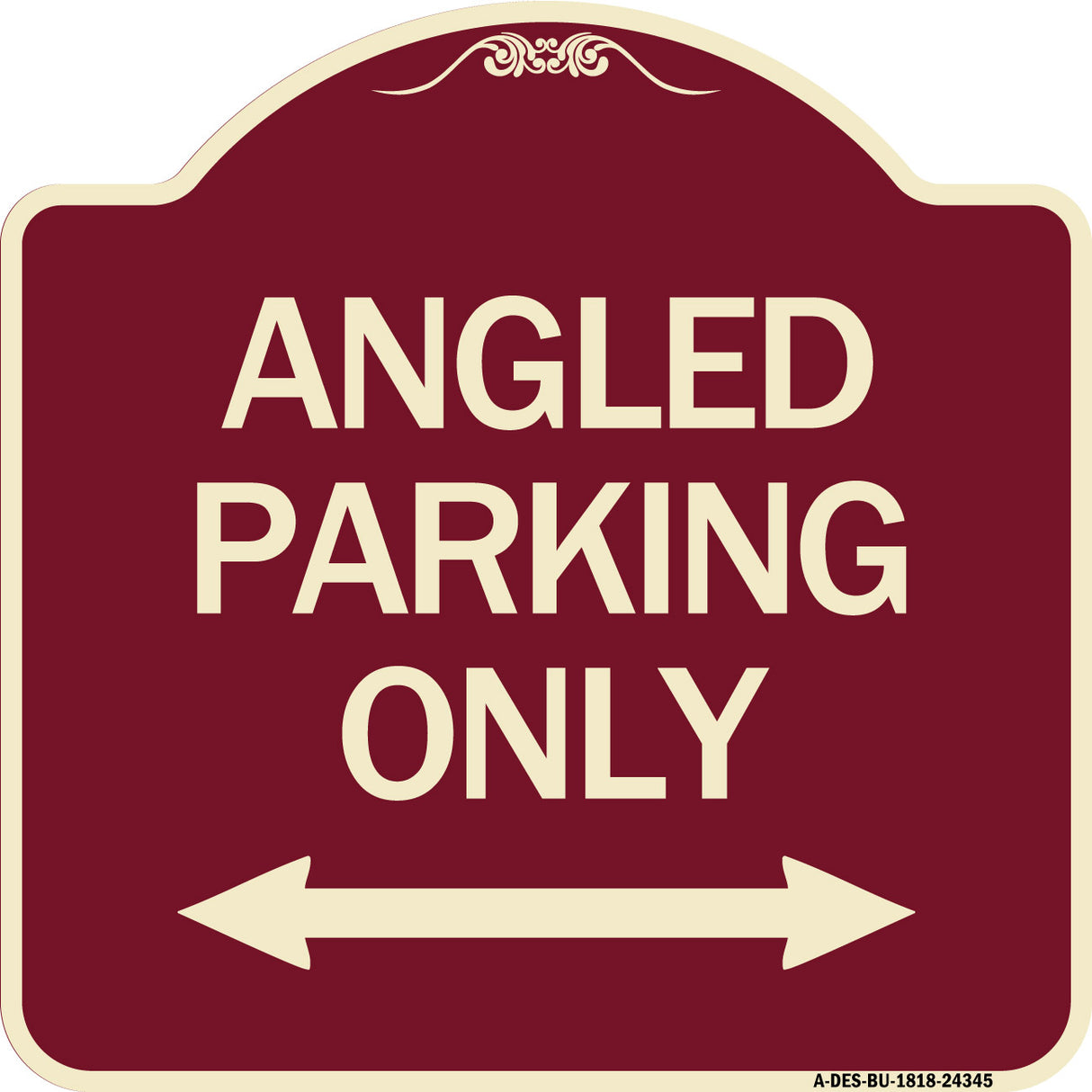 Angle Parking Only (With Bidirectional Arrow)