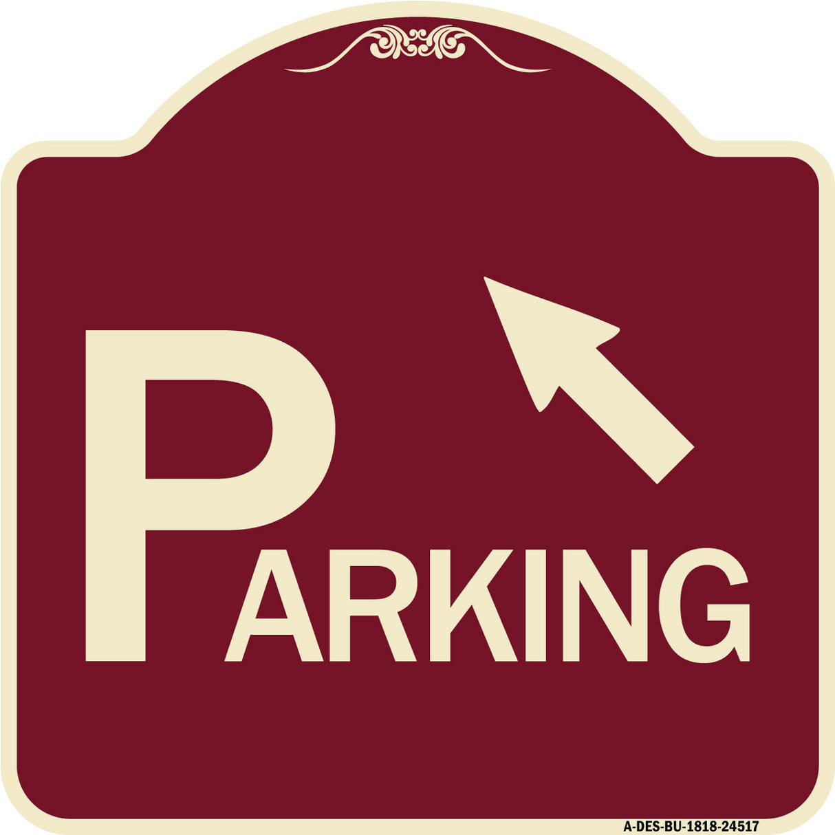 Parking with Arrow Pointing to Top Left