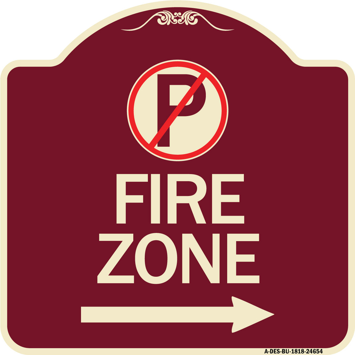 (No Parking Symbol and Right Arrow)