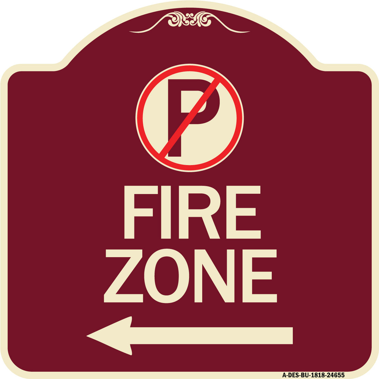 (No Parking Symbol and Left Arrow)