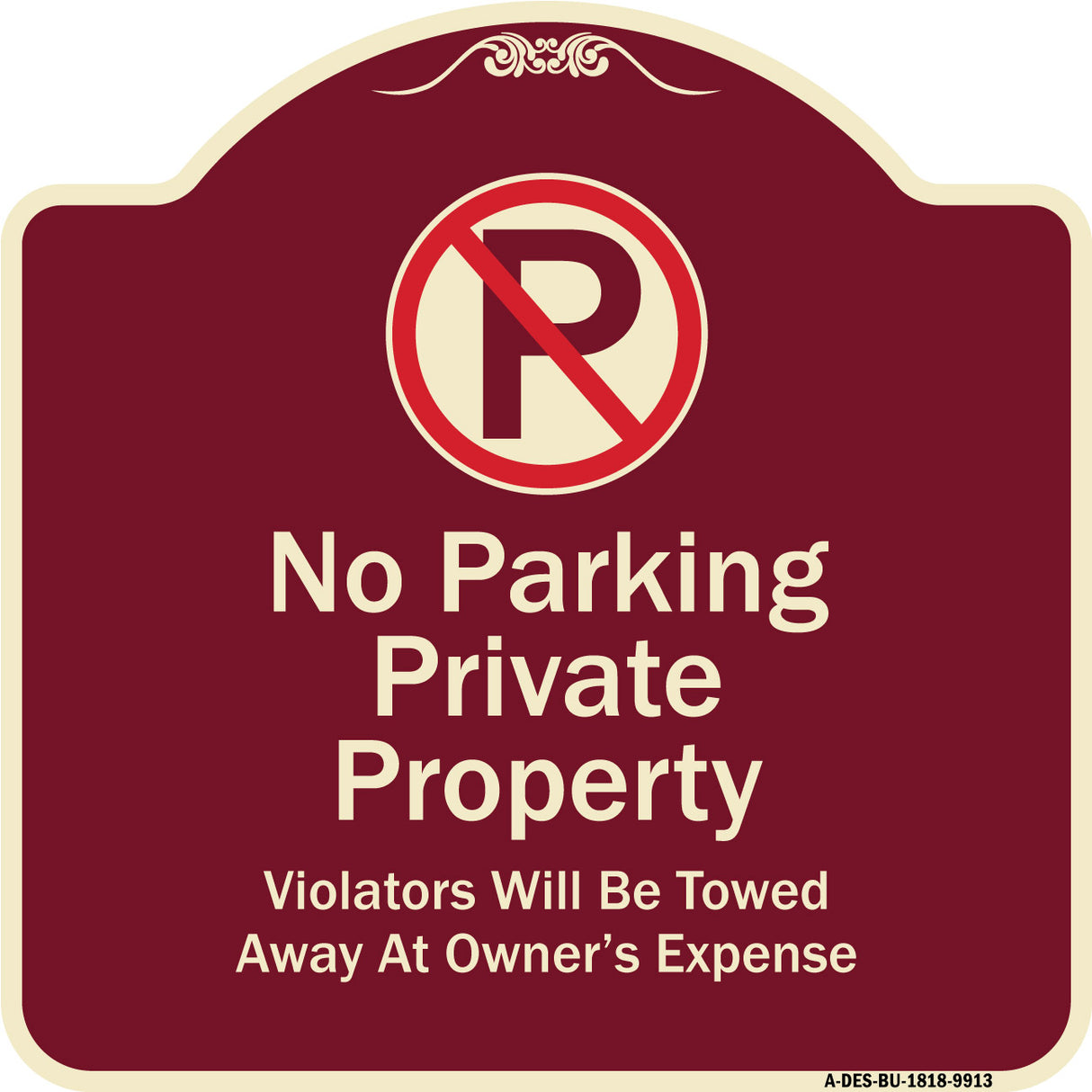 Private Property Violators Towed Away At Owner Expense With No Parking Symbol
