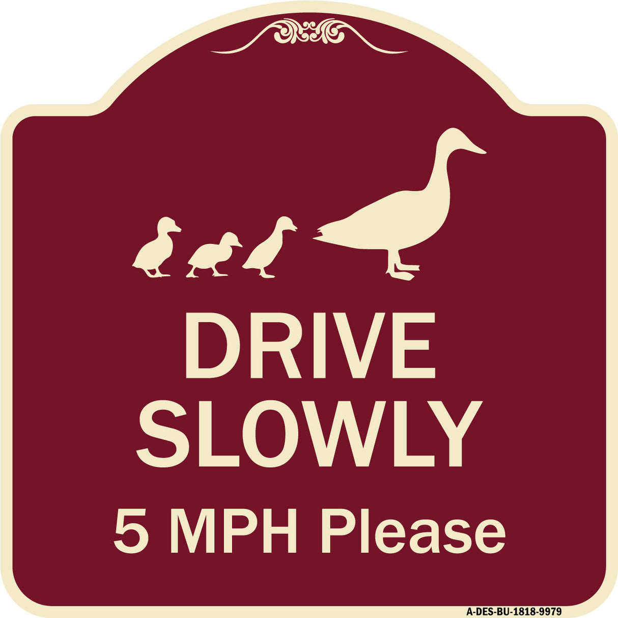 Drive Slowly 5 Mph Please With Duck And Ducklings Walking Graphic
