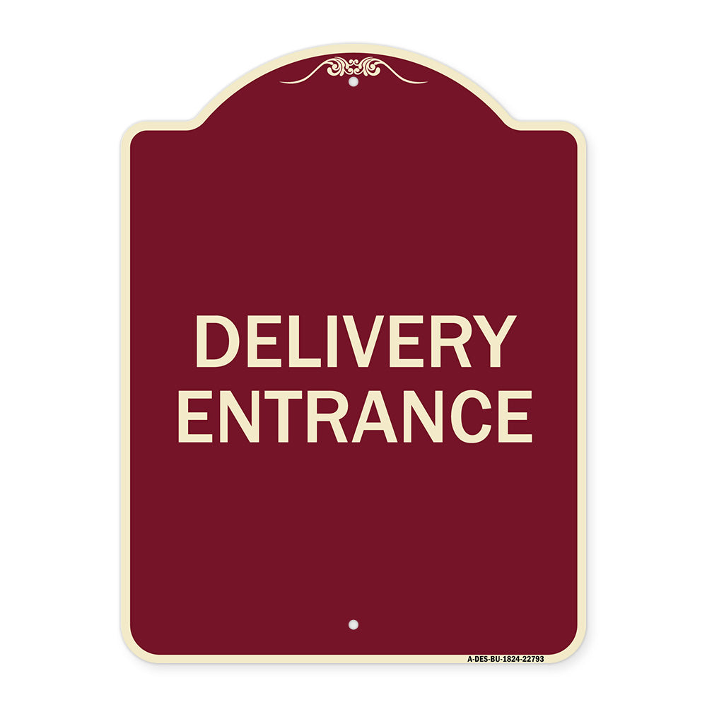 Traffic Entrance Sign Delivery Entrance
