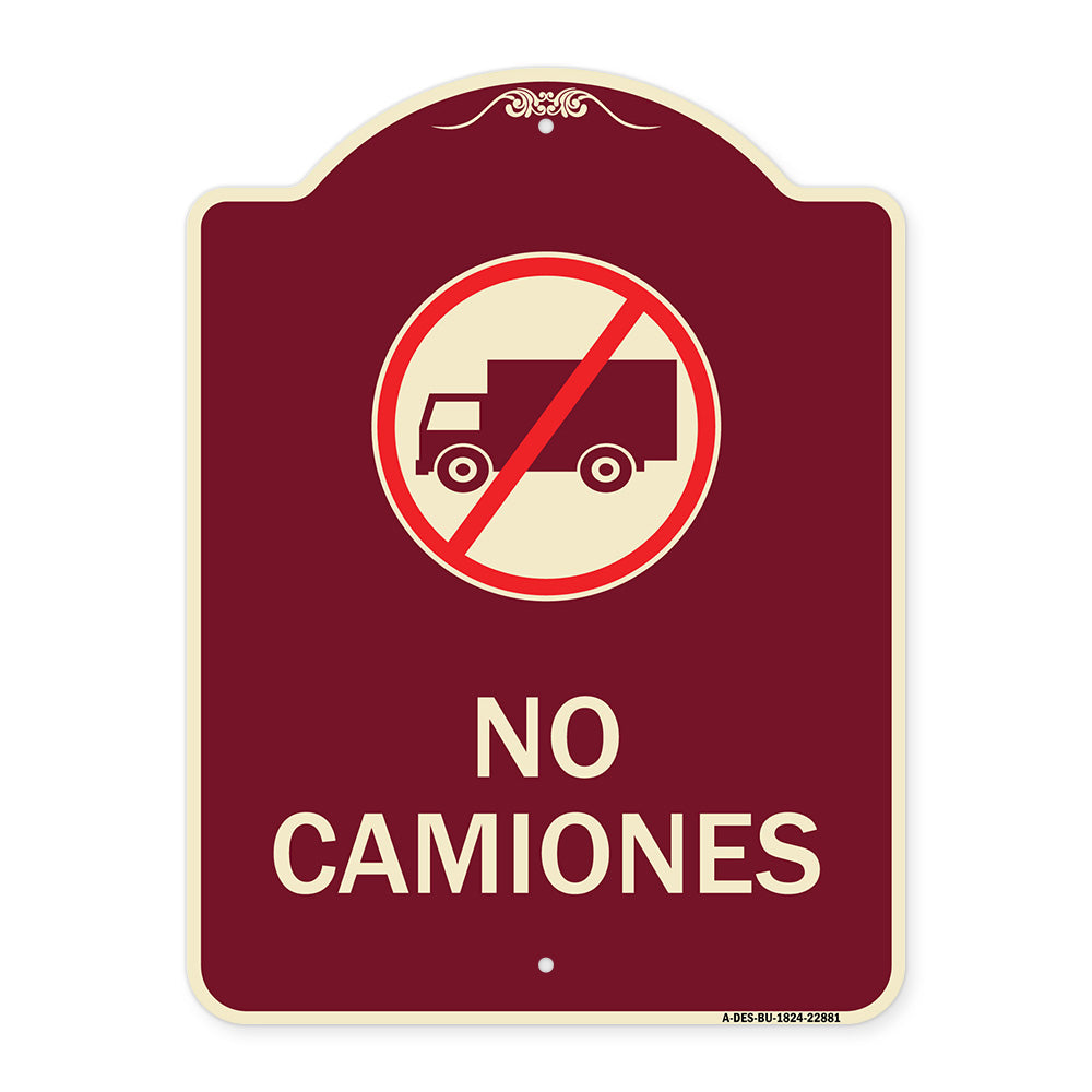 Spanish Traffic Sign No Camiones (No Trucks) (With Graphic)