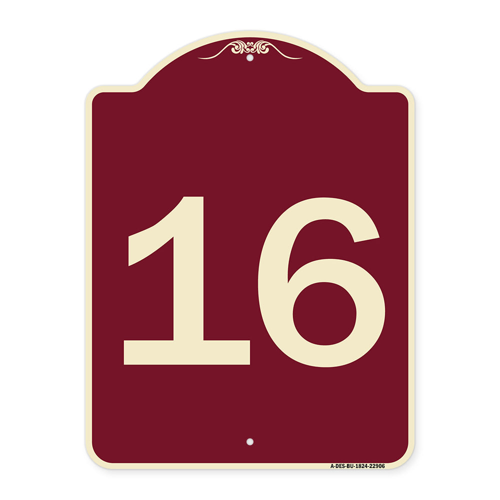 Sign with Number '16