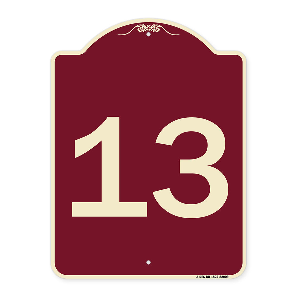 Sign with Number '13