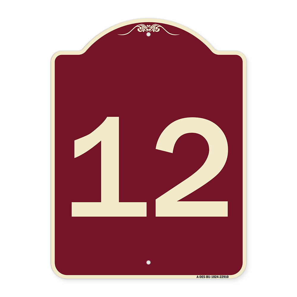 Sign with Number '12