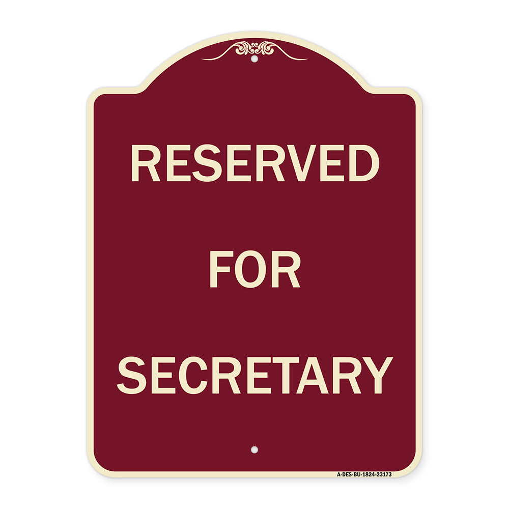 Reserved for Secretary