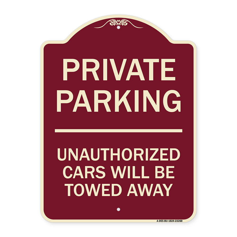 Private Parking Unauthorized Cars Will Be Towed Away