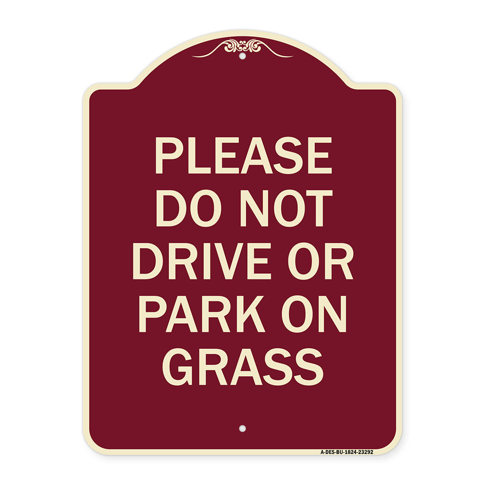 Please Do Not Drive or Park on Grass
