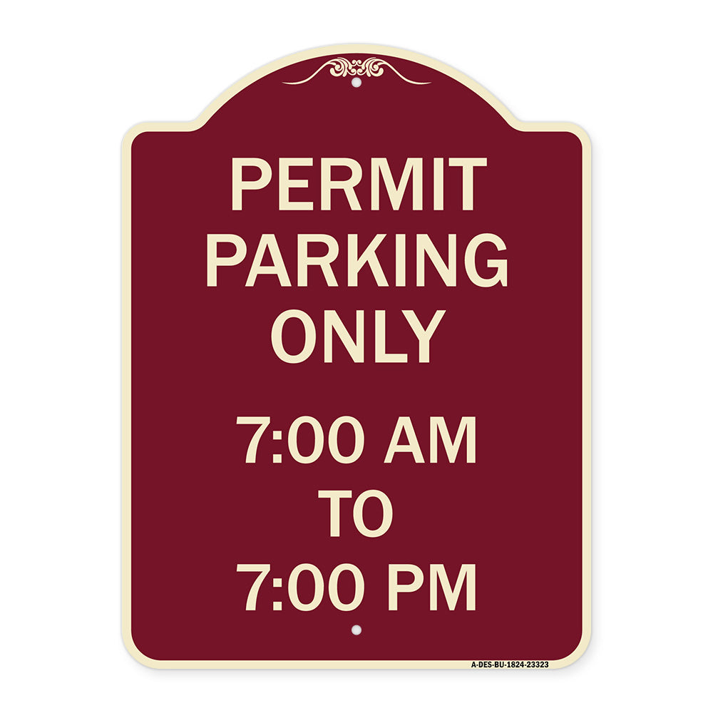 Permit Parking Only 7-00 Am to 7-00 Pm