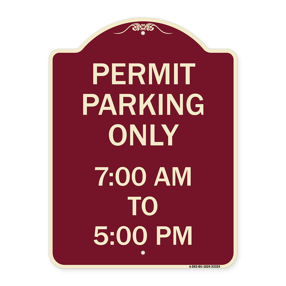 Permit Parking Only 7-00 Am to 5-00 Pm