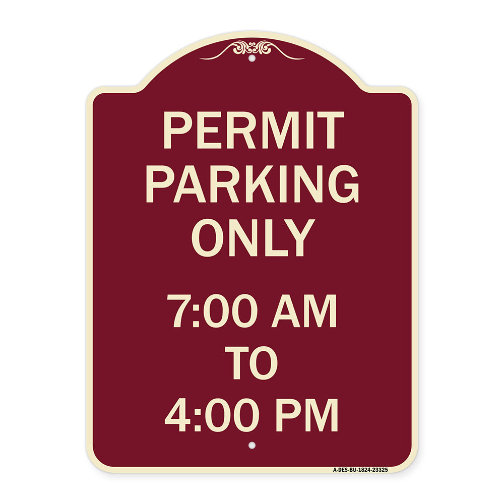 Permit Parking Only 7-00 Am to 4-00 Pm