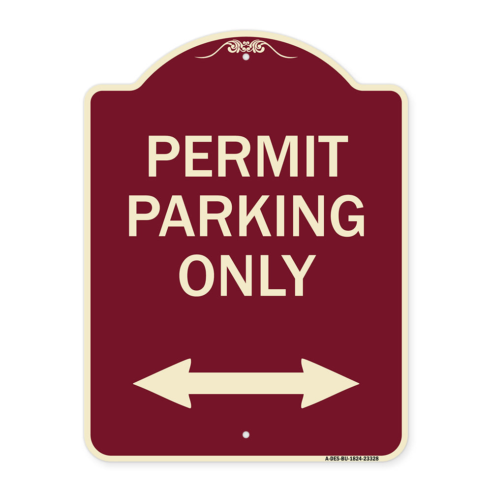 Permit Parking Only (Bidirectional Arrow)