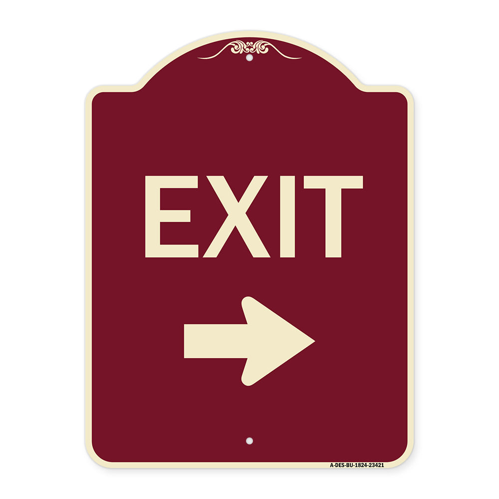 Parking Lot Sign Exit Sign (Right Arrow)