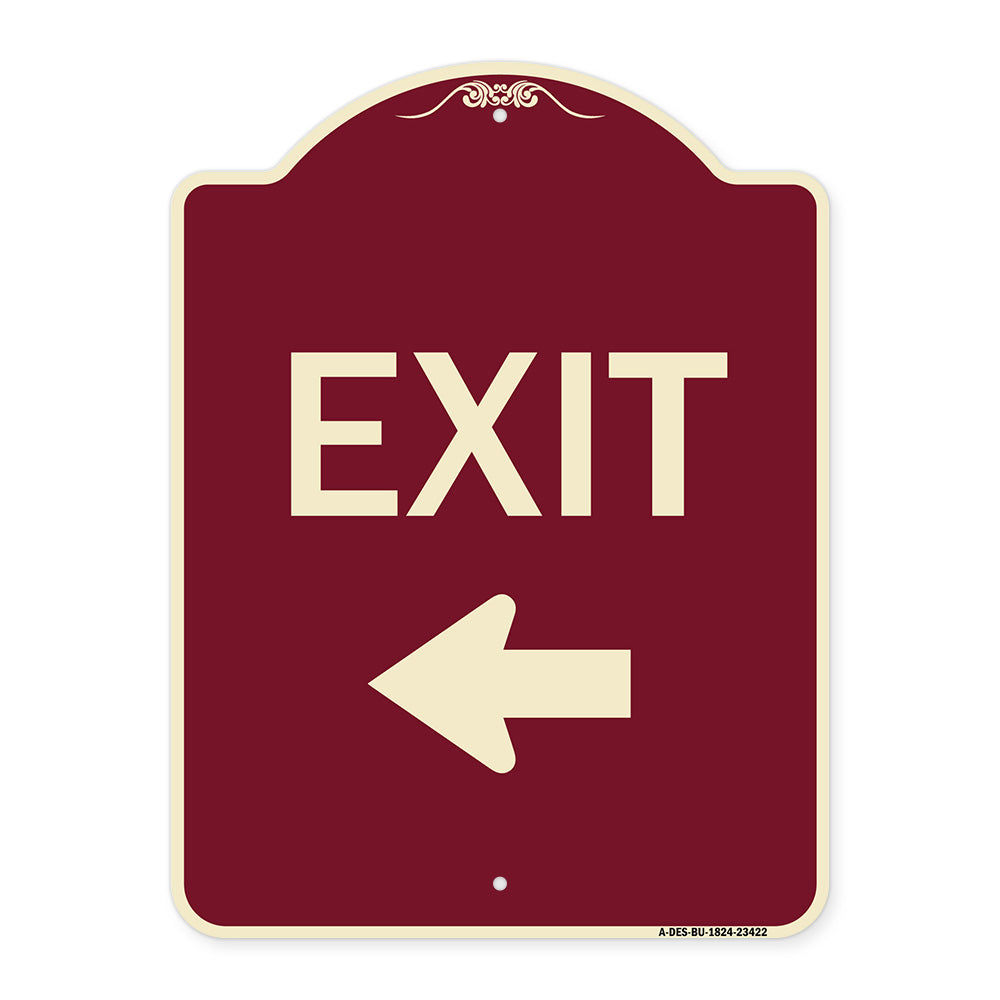 Parking Lot Sign Exit Sign (Left Arrow)