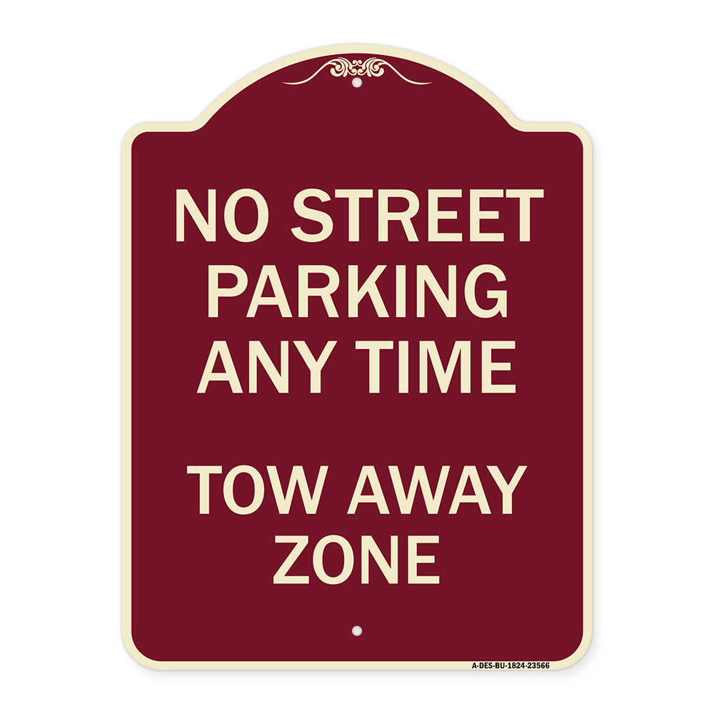 No Street Parking Anytime Tow Away Zone
