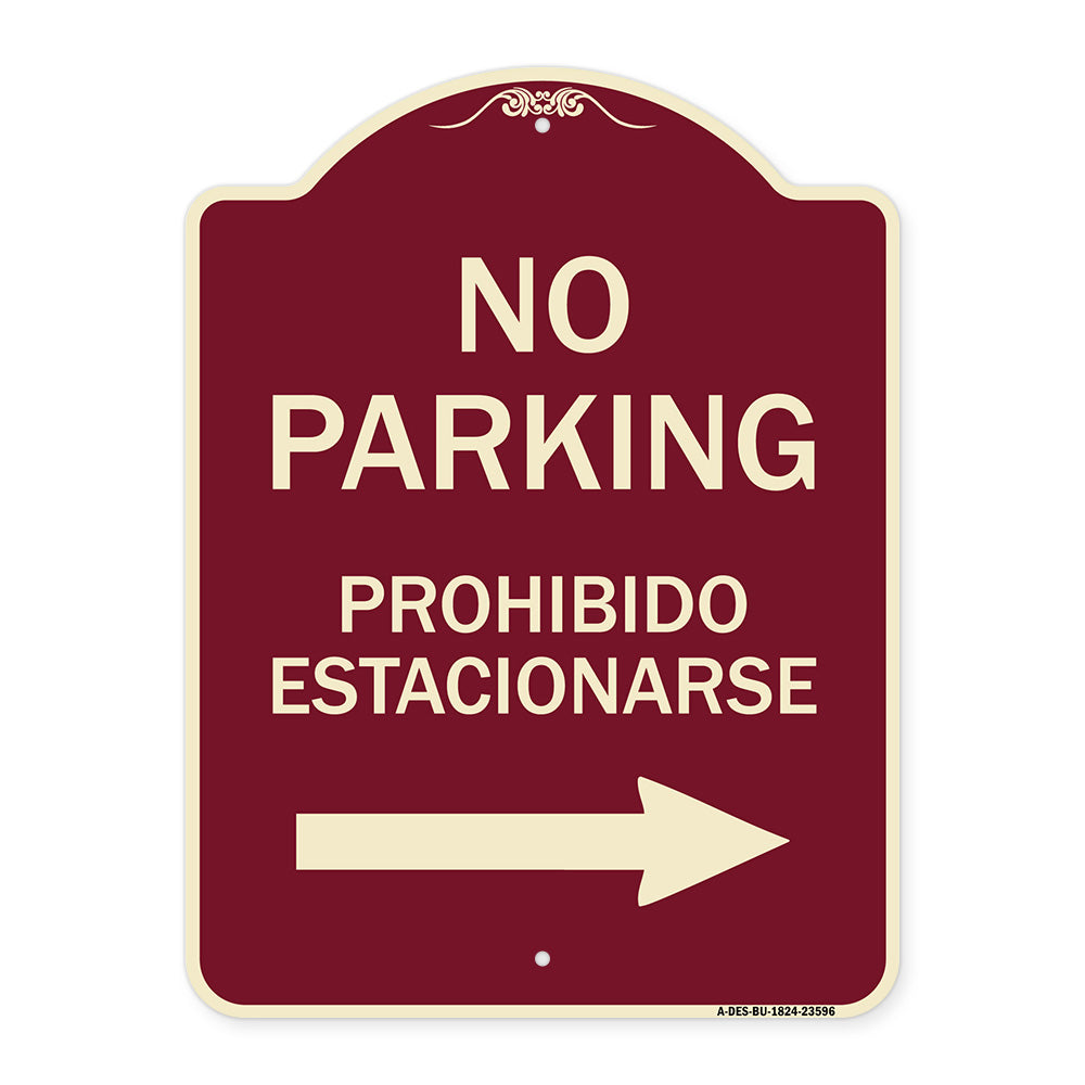 No Parking Prohibido Estacionarse (With Left Arrow)