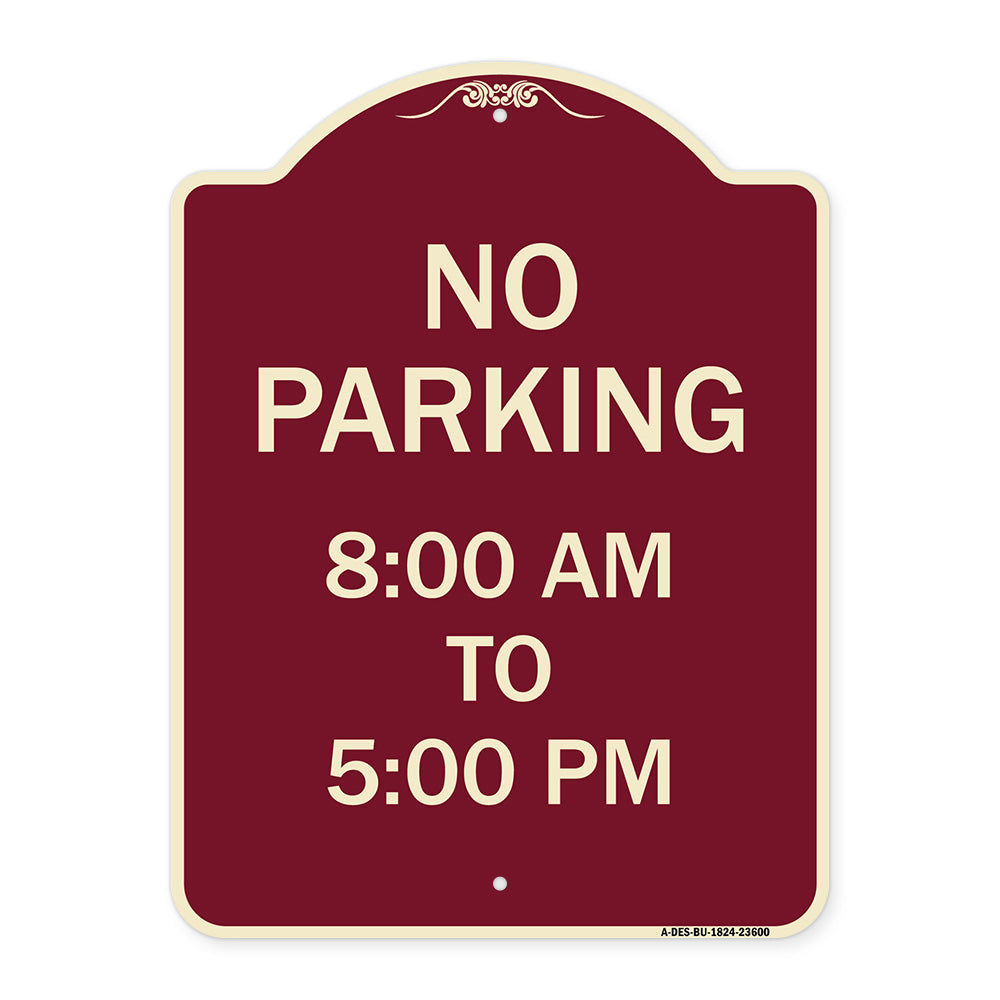 No Parking 8-00 Am to 5-00 Pm