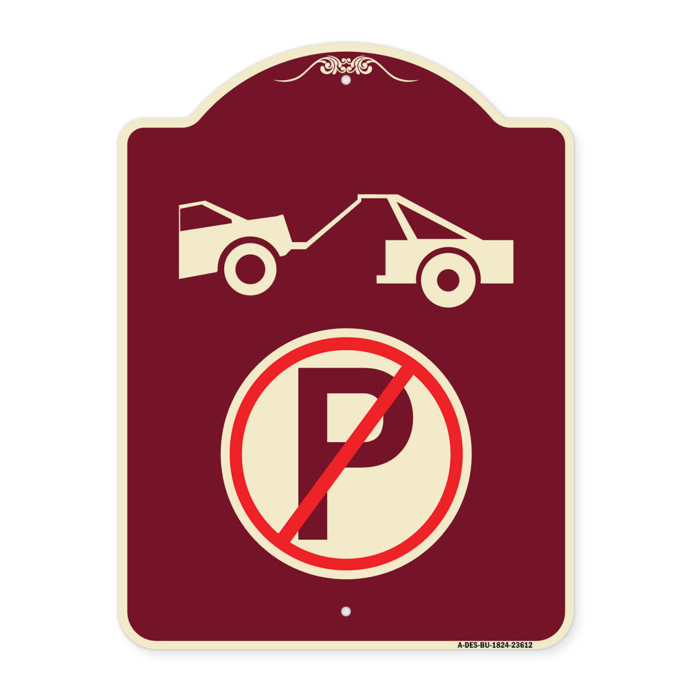 No Parking Tow Away Zone Symbol