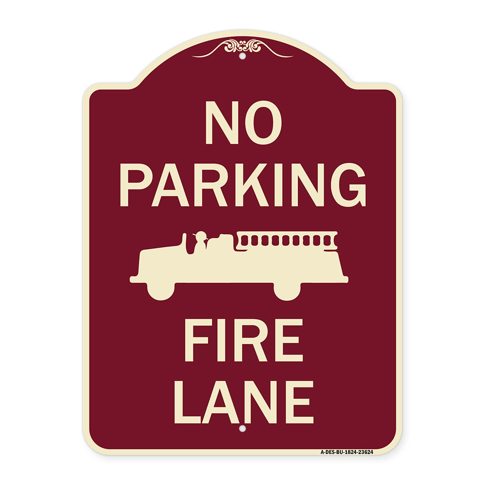 No Parking Fire Lane with Graphic