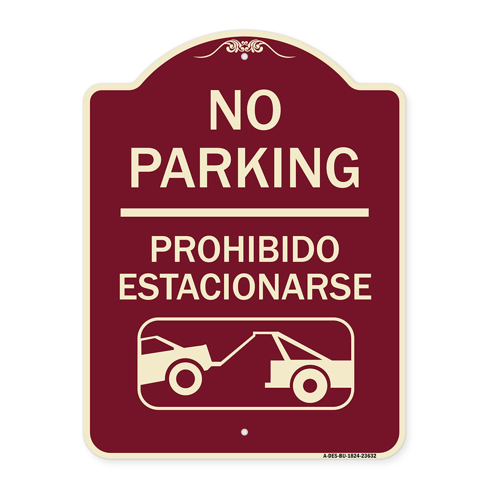 No Parking - Prohibido Estacionarse (With Car Tow Graphic