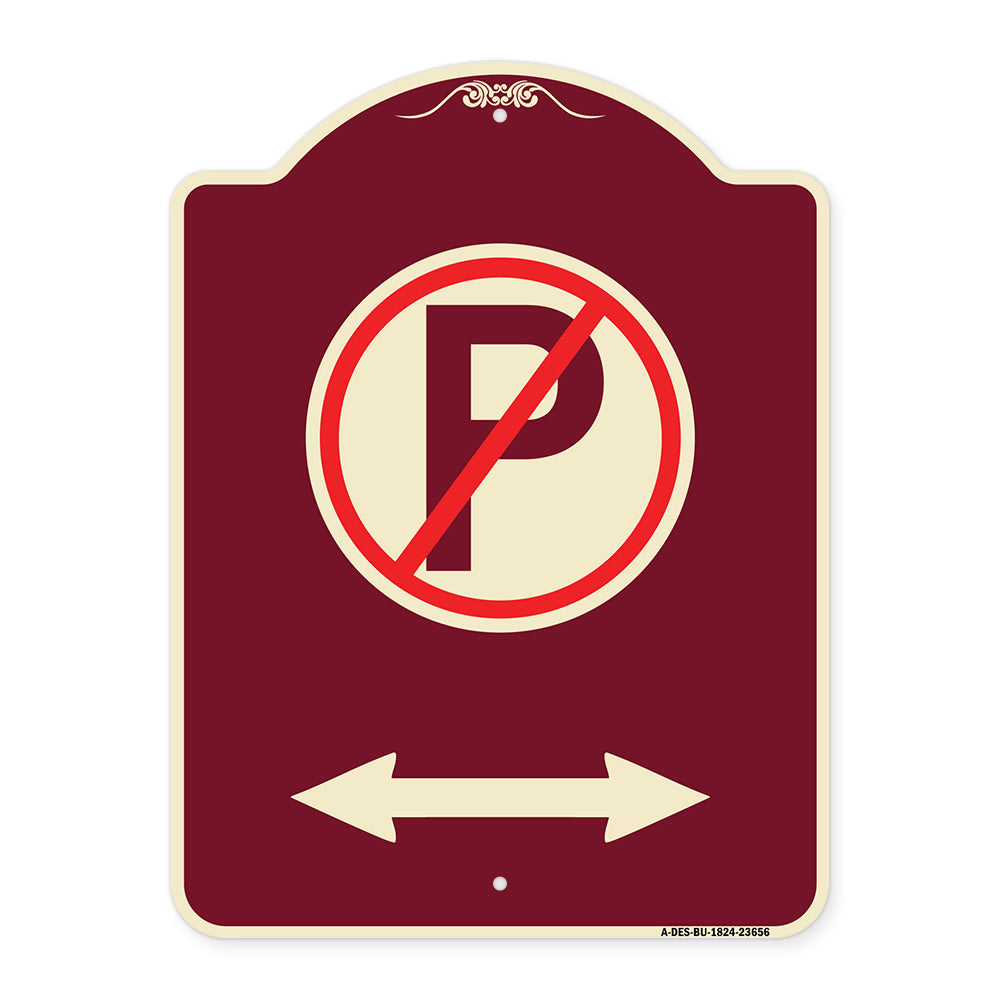 No Parking Symbol with Bidirectional Arrow