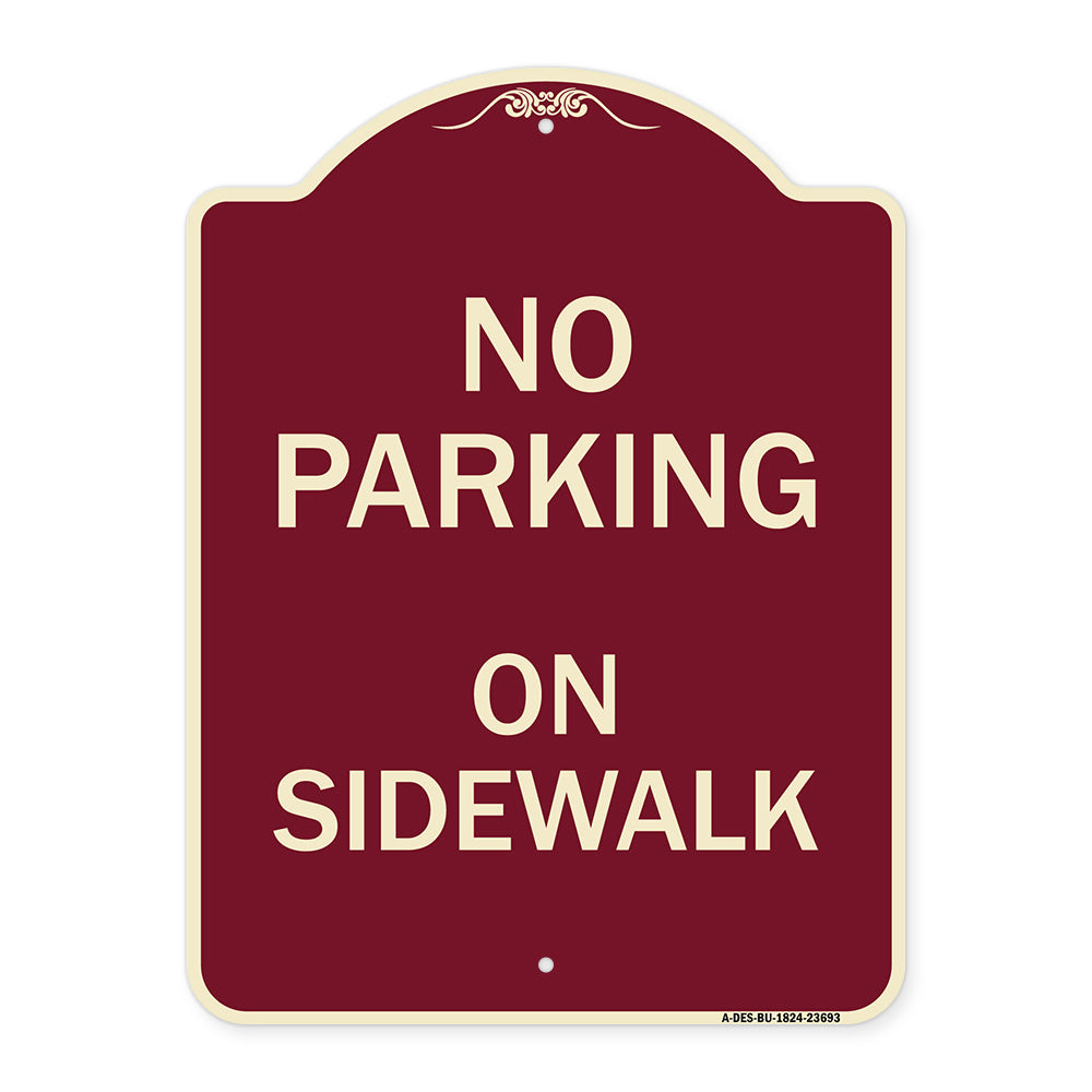 No Parking on Sidewalk Parking Sign