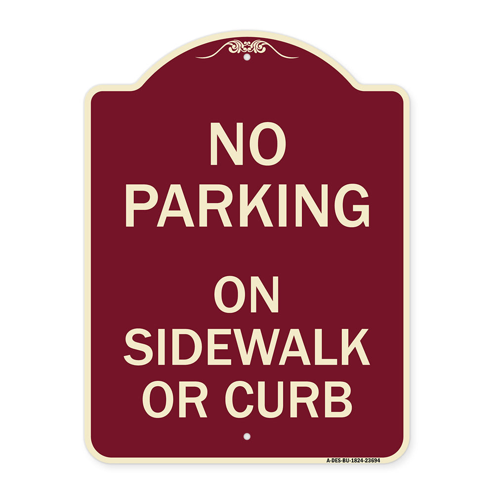 No Parking on Sidewalk or Curb