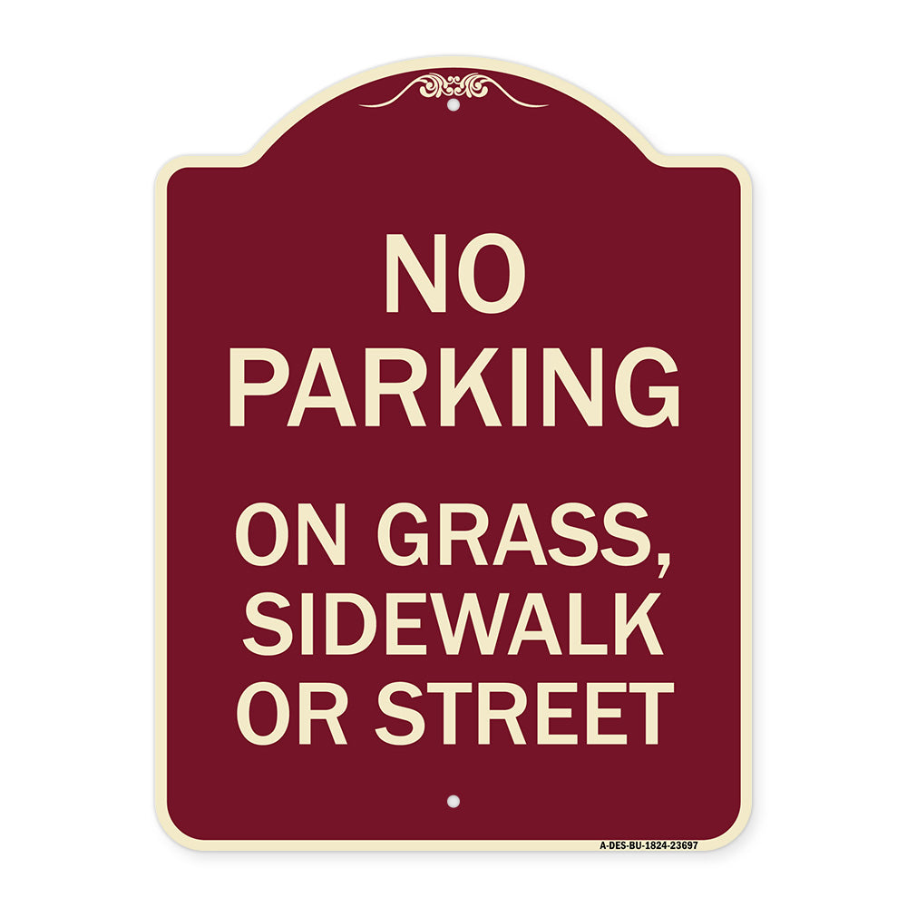 No Parking on Grass Sidewalk or Street