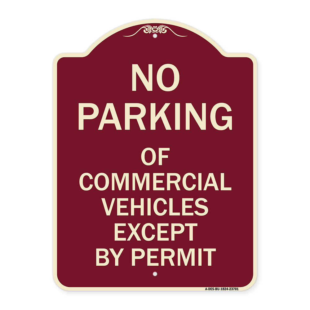 No Parking of Commercial Vehicles Except by Permit