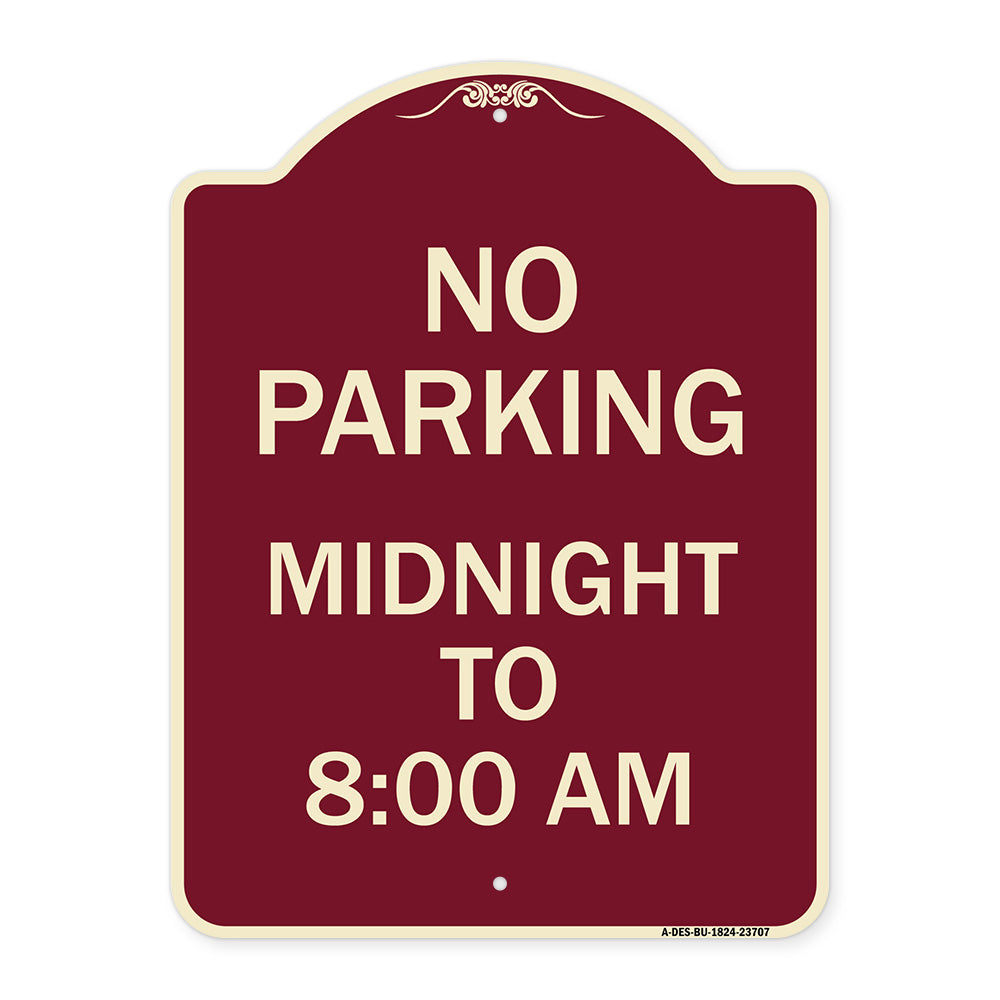 No Parking Midnight to 8:00 Am