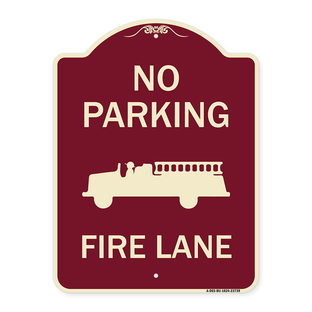 No Parking Fire Lane (Fire Truck Symbol)