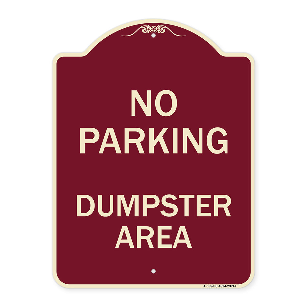 No Parking Dumpster Area