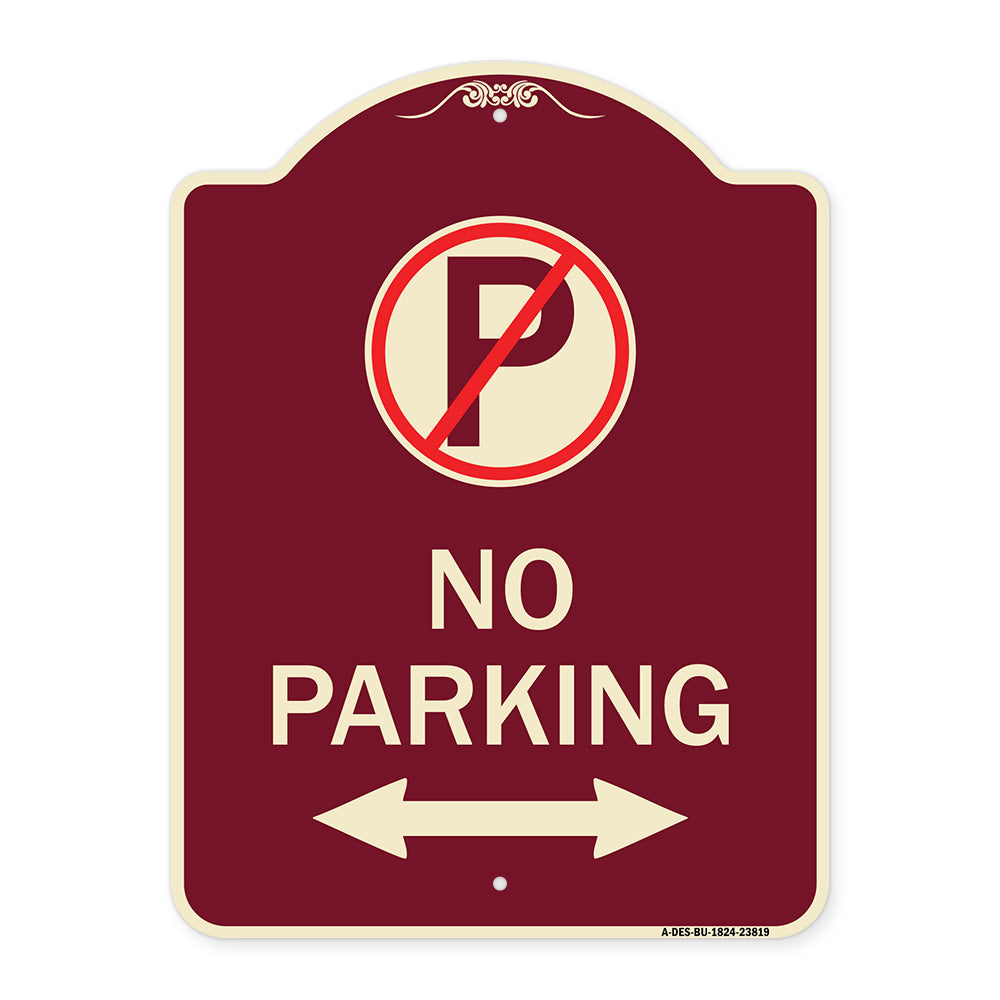 No Parking (No Parking Symbol and Arrow Pointing Left and Right)
