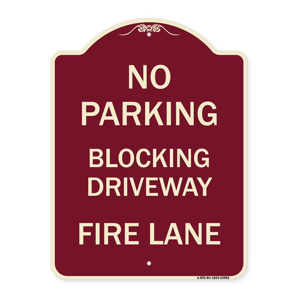 No Blocking Driveway Fire Lane