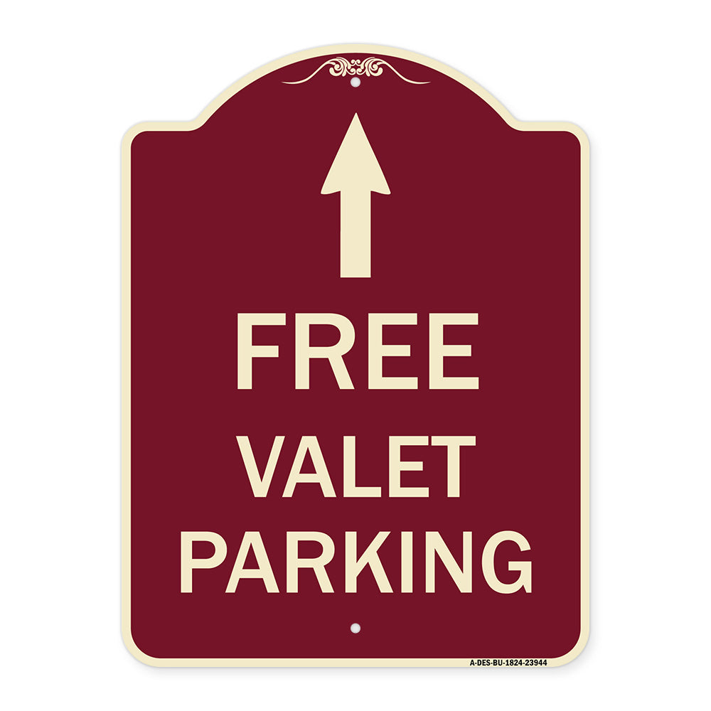 Free Valet Parking with Ahead Arrow