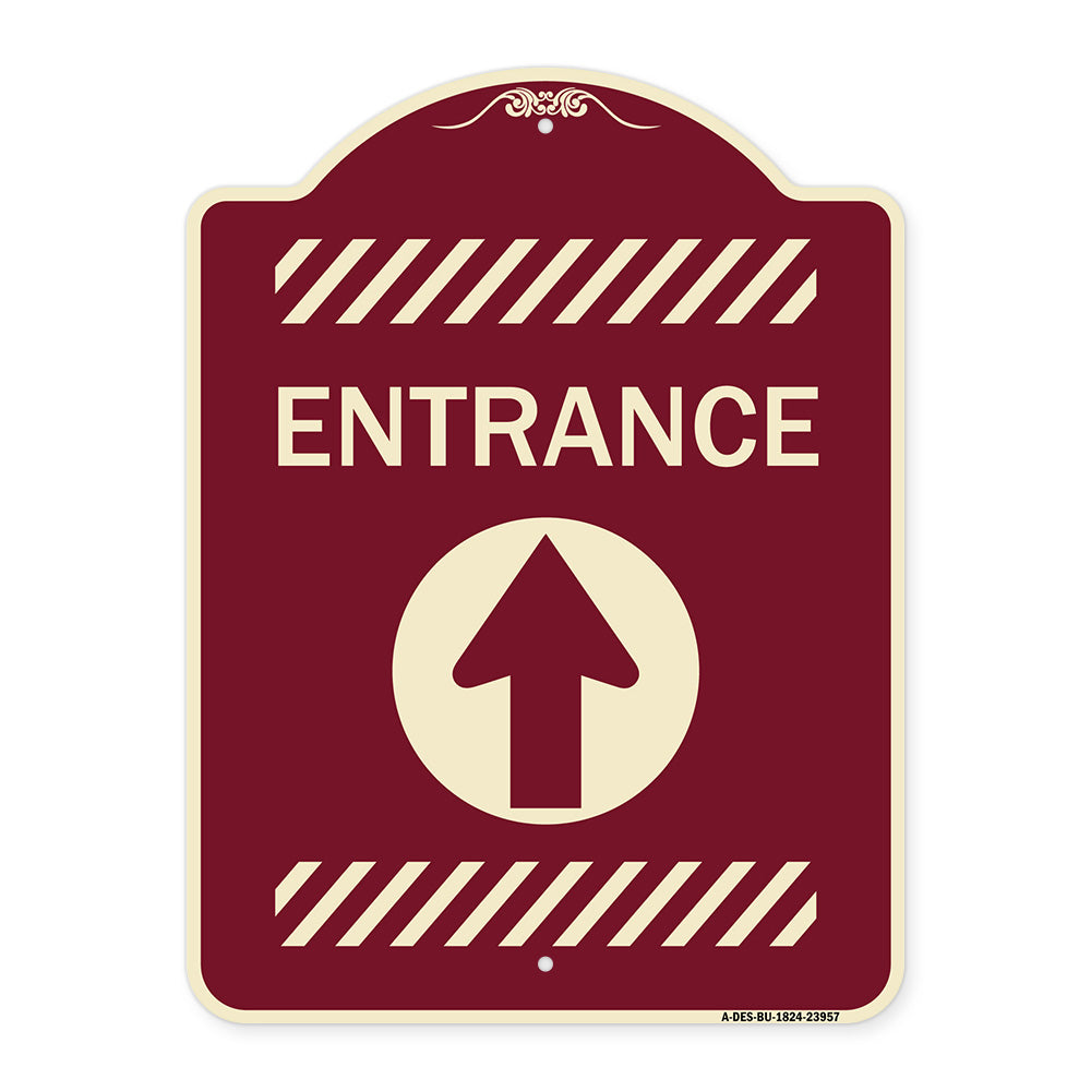 Flex Post Entrance with Straight Ahead Arrow Decal Only for Flex Paddle
