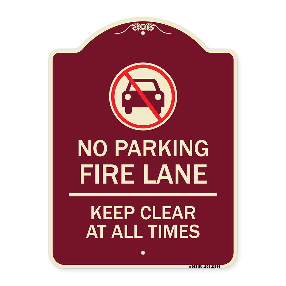 Fire Lane Keep Clear at All Times with Graphic