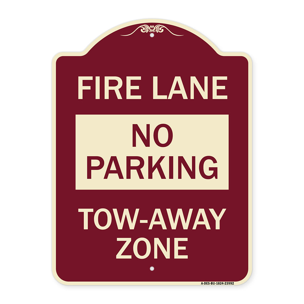 Fire Lane Sign No Parking Tow-Away Zone