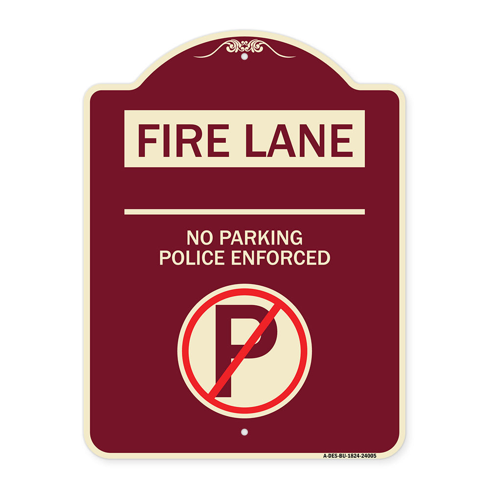 Fire Lane - No Parking Police Enforced (With No Parking Symbol)