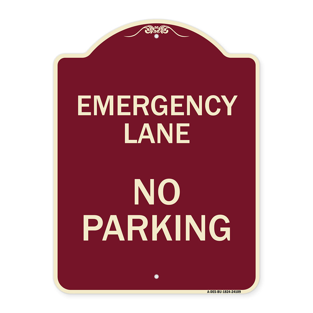 Emergency Lane No Parking Sign