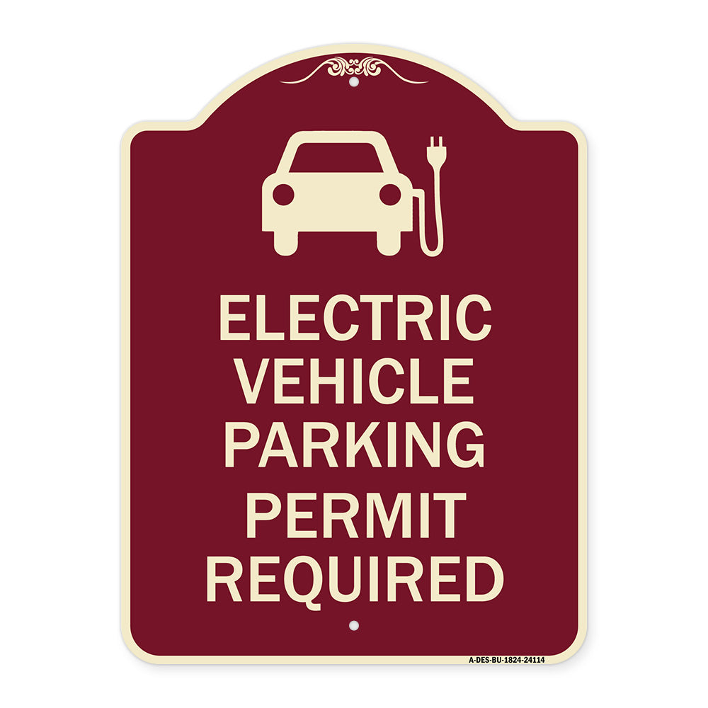Electric Vehicle Parking Permit Required (With Electric Car Graphic)