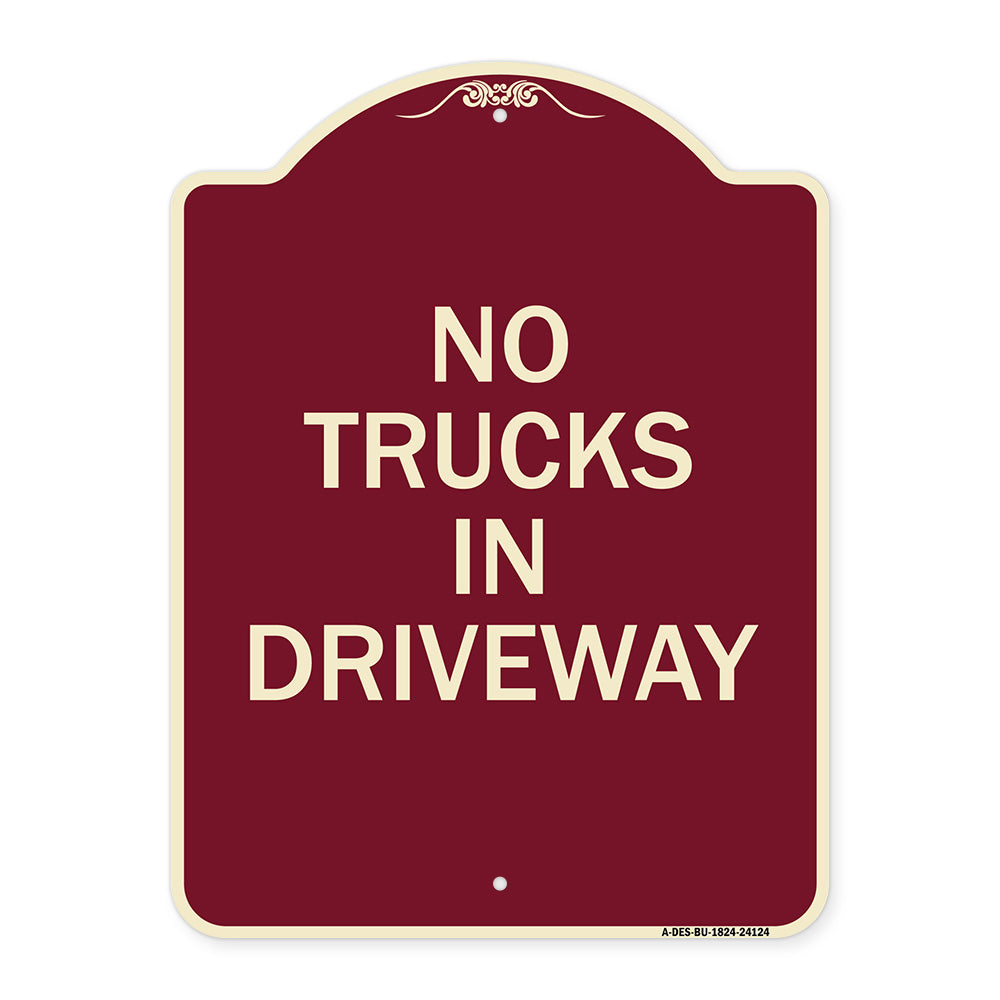 Driveway Sign No Trucks in Driveway