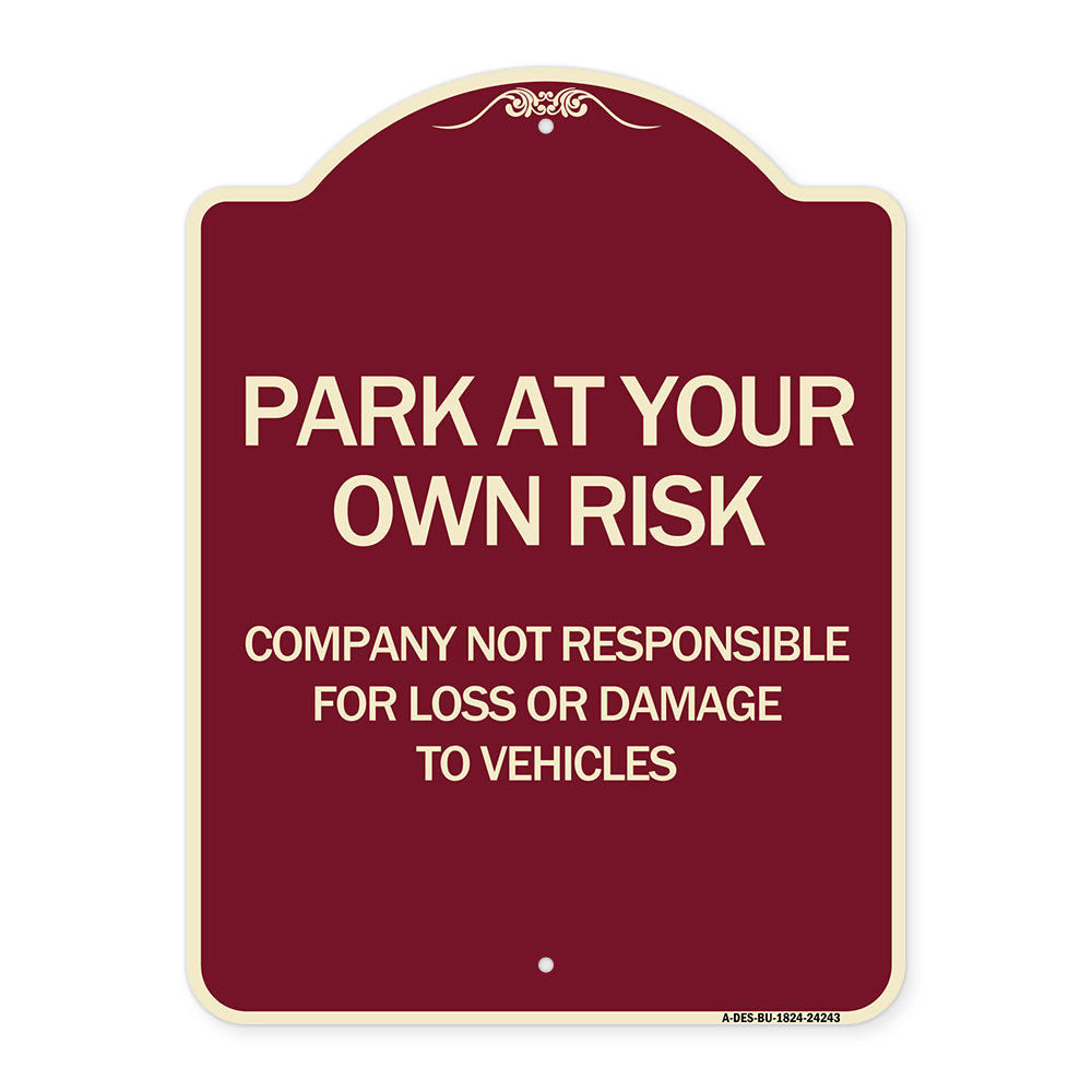 Company Not Responsible for Loss or Damage to Vehicles