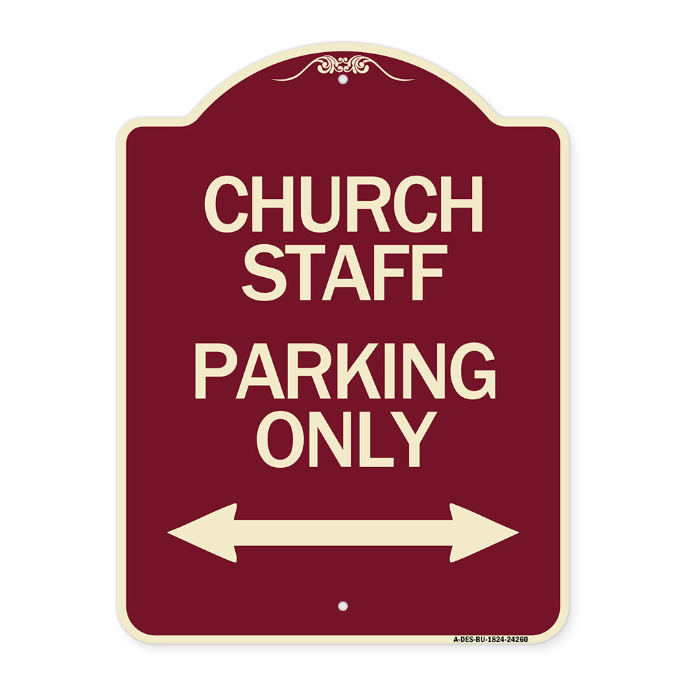 Church Staff Parking Only (With Bidirectional Arrow)