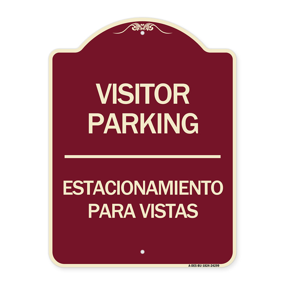 Bilingual Reserved Parking Sign Visitor Parking Estacionamiento Para Visitas